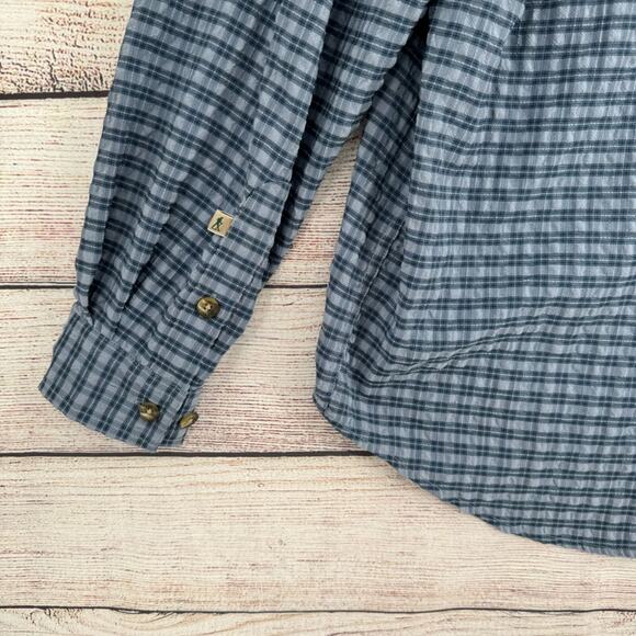 Royal Robbins Outdoor Roll Tab Sleeves‎ Button Down Shirt Men's Size L Blue - Picture 6 of 13